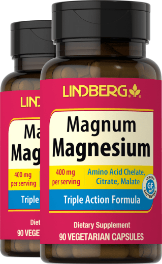 Mega Magnesium, 400 mg (ต่อการเสิร์ฟ), 90 แคปซูลผัก, 2 ขวด