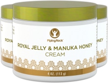 Manuka Honey Cream with Royal Jelly, 4 oz (113 g) Jar, 3  Jars
