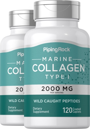 Fiskekollagen 2000 mg + Hyaluronsyre, 120 Tabletter, 2  Flasker