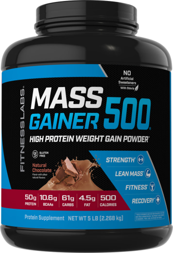 Mass Gainer 500 (kladdig chokladbrownie) , 5 lb (2.268 kg) Flaska