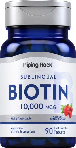 Biotina Max, 10,000 mcg, 90 Comprimidos de dissolução rápida