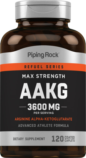 Max Strength AAKG Arginine Alpha-Ketoglutarate (Nitric Oxide Enhancer), 3600 mg, 120 Coated Caplets