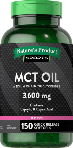 MCT Oil, 3600 mg, 150 Capsule in gelatina molle a rilascio rapido