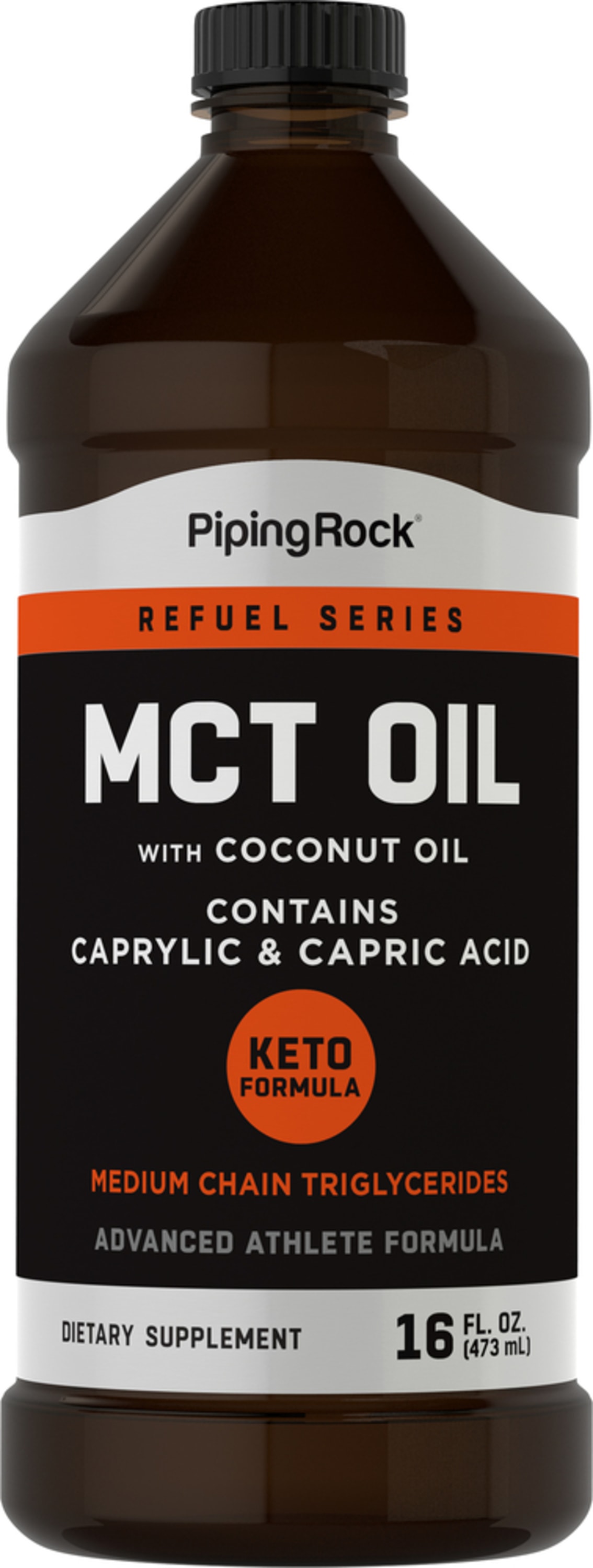 MCT Oil (Medium Chain Triglycerides) with Coconut Oil, 16 fl oz (473 mL)  Bottle | PipingRock Health Products