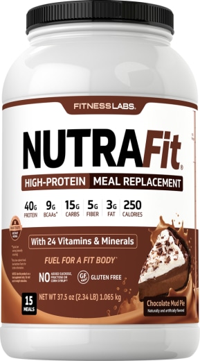 เครื่องดื่มทดแทนอาหาร NutraFit (ดาร์กช็อกโกแลต), 2.34 lb (1.065 kg) ขวด