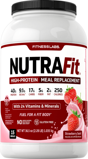 Shake substitut de repas NutraFit (arôme délices de fraises), 2.28 Lbs (1.035 kg) Bouteille