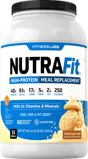Shake de Reposição Alimentar NutraFit (baunilha), 2.28 lb (1.035 kg) Frasco