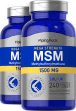 Mega MSM + Sumpor, 1500 mg, 240 Kapsule s premazom, 2  Boce