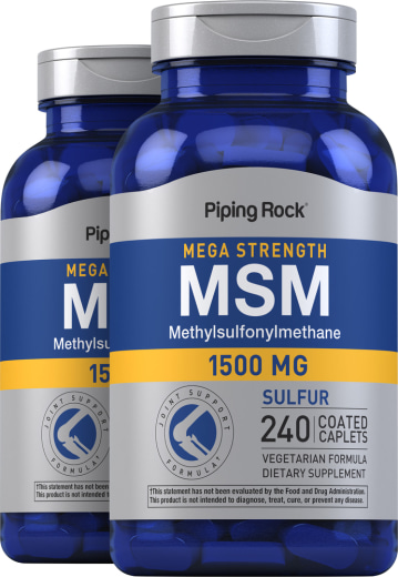 Mega MSM + Sumpor, 1500 mg, 240 Kapsule s premazom, 2  Boce