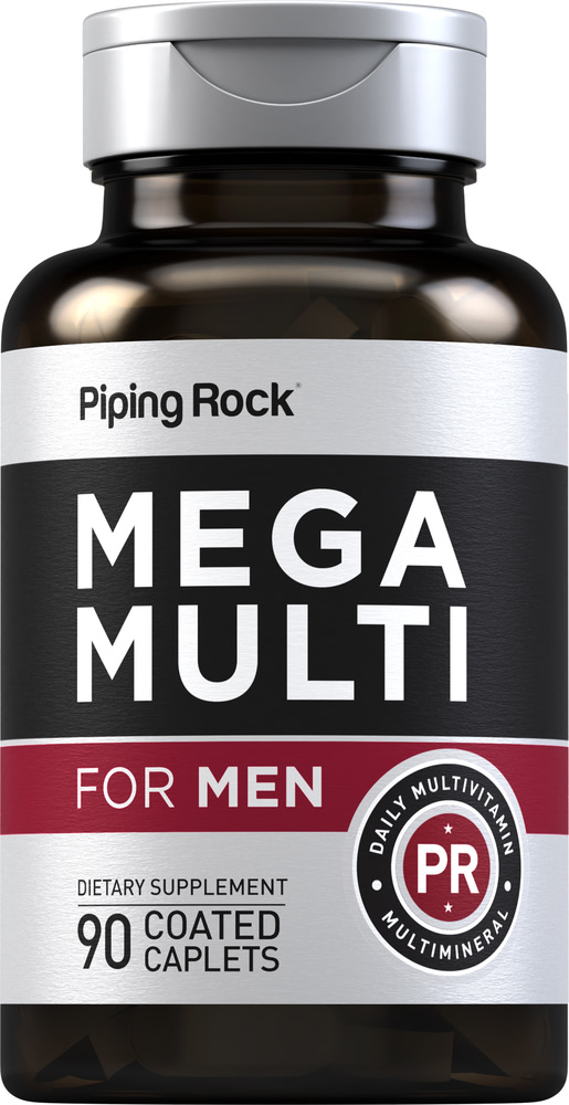 redaktionelle Ondartet Motel Mega Multiple for Men, 90 Coated Caplets | PipingRock Health Products