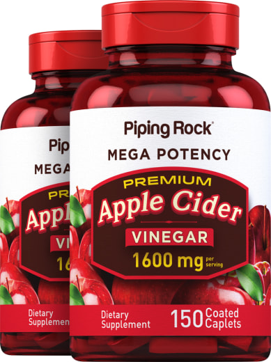 Mega Potency Apple Cider Vinegar, 1600 mg, 150 Coated Caplets, 2  Bottles
