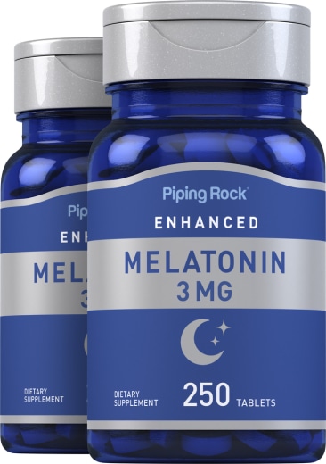 Melatonina , 3 mg, 250 Tabletas, 2  Botellas/Frascos