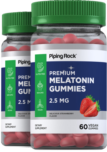 Melatonina (Bayas naturales), 2.5 mg, 60 Veganska gummies, 2  Botellas/Frascos