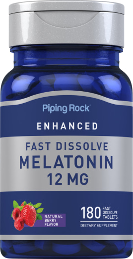 Melatonina Dissolução rápida, 12 mg, 180 Comprimidos de dissolução rápida