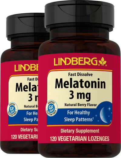 Nopeasti liukeneva melatoniini (luonnonmarja), 3 mg, 120 Imeskelytabletit, 2  Pulloa