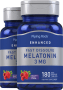 Melatonina , 3 mg, 180 Pastillas de rápida disolución, 2  Botellas/Frascos