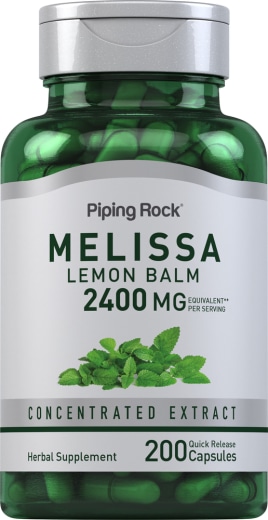 멜리사 (레몬 밤), 2400 mg (1회 복용량당), 200 빠르게 방출되는 캡슐