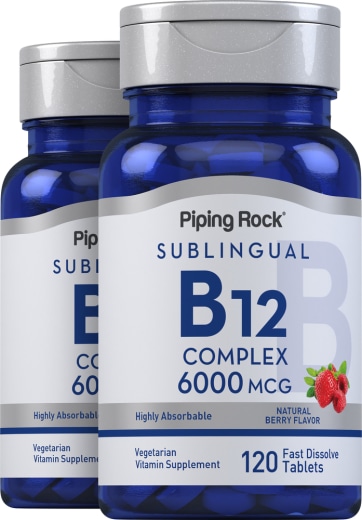 Metilkobalamin B-12 kompleks (podjezično), 6000 mcg, 120 Brzorastvarajuće tablete, 2  Boce