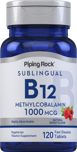 Methylcobalamin B-12 (plasseres under tungen), 1000 mcg, 120 Hurtigoppløselige tabletter