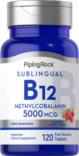 Methylcobalamine B-12 (sublinguaal), 5000 mcg, 120 Snel oplossende tabletten