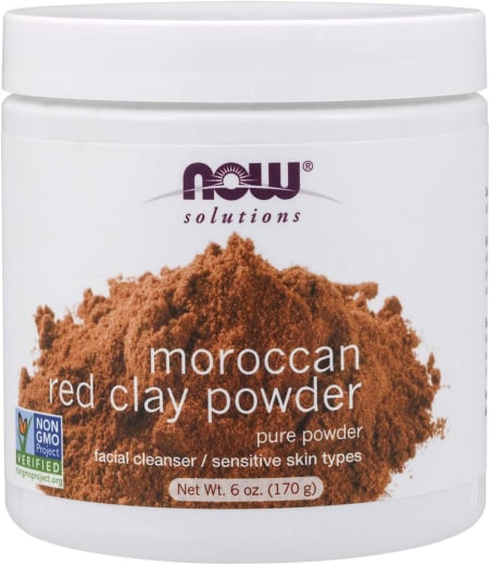 Pó de argila vermelha marroquina 100% puro, 6 oz (170 g) Boião