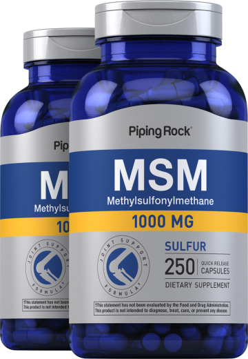 MSM + Sulfur, 1000 mg, 250 Quick Release Capsules, 2  Bottles