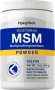 MSM (azufre) en polvo, 3000 mg (por porción), 16 oz (454 g) Botella/Frasco