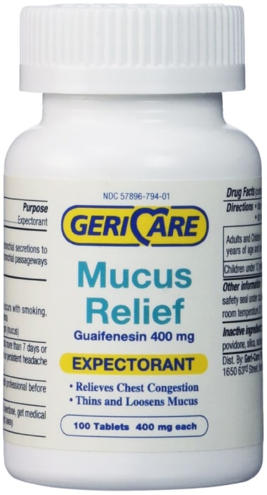 Extracteur de mucus, guaïfénésine expectorante 400 mg, Compare to Mucinex , 100 Comprimés
