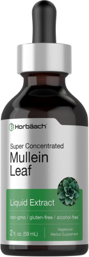 Mullein Leaf Liquid Extract Alcohol Free, 2 fl oz (59 mL) Steklenička s kapalko