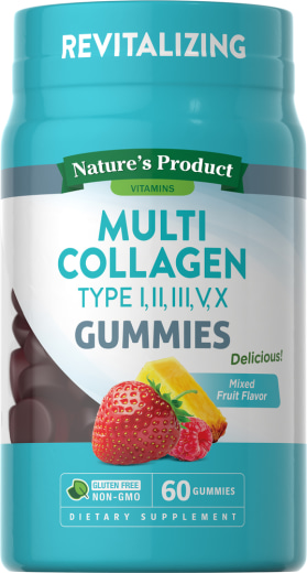 Multi Collagen Gummies (Types I, II, III, V, X) (Natural Mixed Fruit), 60 Gumeni bomboni