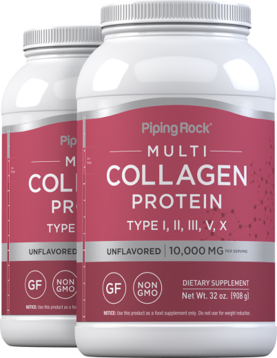 Multikollagén fehérjepor, 10,000 mg (adagonként), 32 oz (908 g) Palack, 2  Palackok