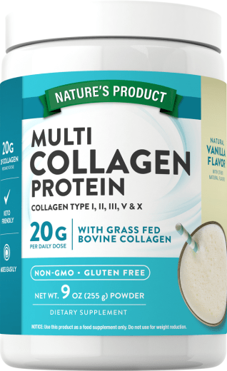 Multi Collagen Protein Powder (Natural Vanilla), 9 oz (255 g) Bottiglia