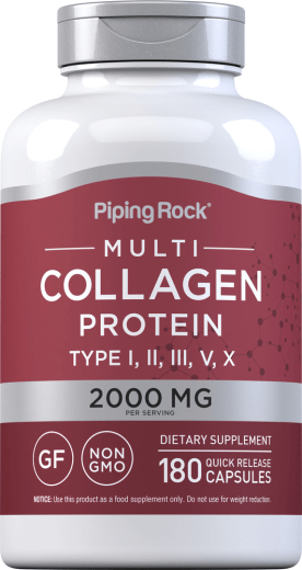 Multi-kollagenprotein (av typerna I, II, III, V, X), 2000 mg (per portion), 180 Snabbverkande kapslar