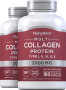 Protein Multi Kolagen (Tipe I, II, III, V, X), 2000 mg (per saji), 180 Kapsul Mudah Larut, 2  Botol