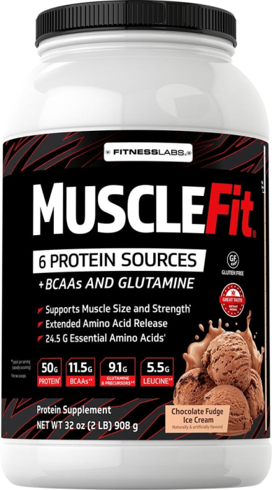 MuscleFit Protein Powder (Chocolate Fudge Ice Cream), 2 lb (908 g) Bottle
