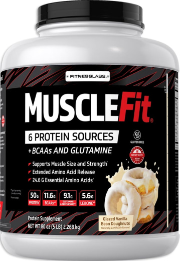 Proteine MuscleFIt (Înghețată de vanilie), 5 lb (2.268 kg) Sticlă