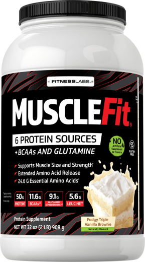 Mešanica beljakovin za mišice MuscleFIt (naravna vanilija), 2 lb (908 g) Steklenica