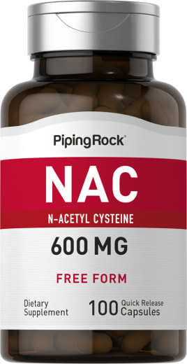 N-acetilcisteína (NAC), 600 mg, 100 Cápsulas de Rápida Absorção