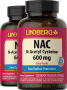 NAC N-Acetyl cystein, 600 mg, 120 Hurtigvirkende kapsler, 2  Flasker