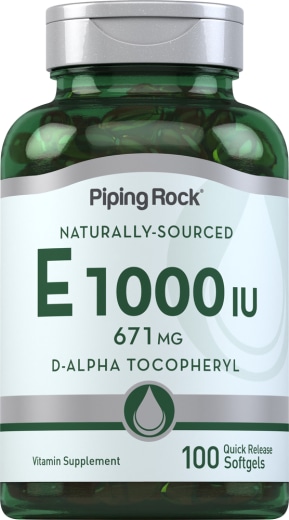 naturalna witamina E , 1000 IU, 100 Miękkie kapsułki żelowe o szybkim uwalnianiu