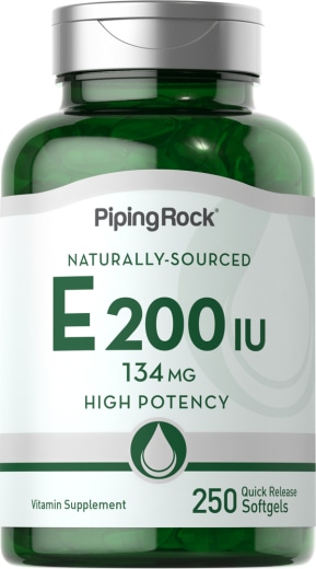 luonnollinen E vitamiini , 200 IU, 250 Pikaliukenevat geelit