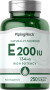 Vitamina E natural , 200 IU, 250 Cápsulas blandas de liberación rápida