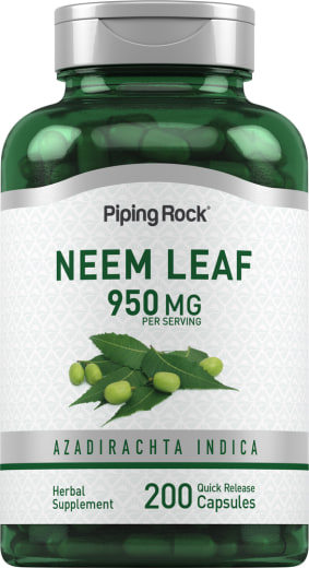 Hoja de neem , 950 mg (por porción), 200 Cápsulas de liberación rápida