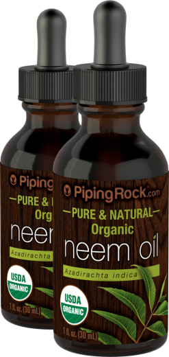 Organický olej z rastliny neem, 1 fl oz (30 mL) Fľaša na kvapkadlo, 2  Fľaše na kvapkadlo