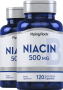 Niacin , 500 mg, 120 Kapseln mit schneller Freisetzung, 2  Flaschen