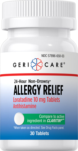 Antihistamínico (loratadina), 10 mg (no produce somnolencia), Compare to, 30 Tabletas