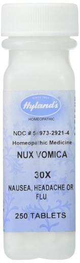 Nux Vomica 30X順勢療法配方用於消化不良&噁心, 250 錠劑