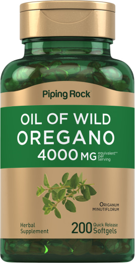 Aceite de orégano , 4000 mg (por porción), 200 Cápsulas blandas de liberación rápida