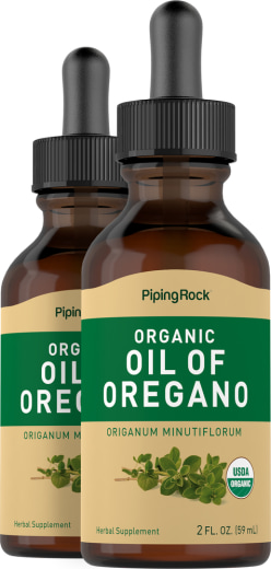 Extracto líquido de aceite de orégano, 2 fl oz (59 mL) Frasco con dosificador, 2  Frascos con dosificador