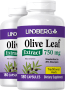 Olivenblatt-Extrakt, standardisiert, 750 mg, 180 Kapseln, 2  Flaschen